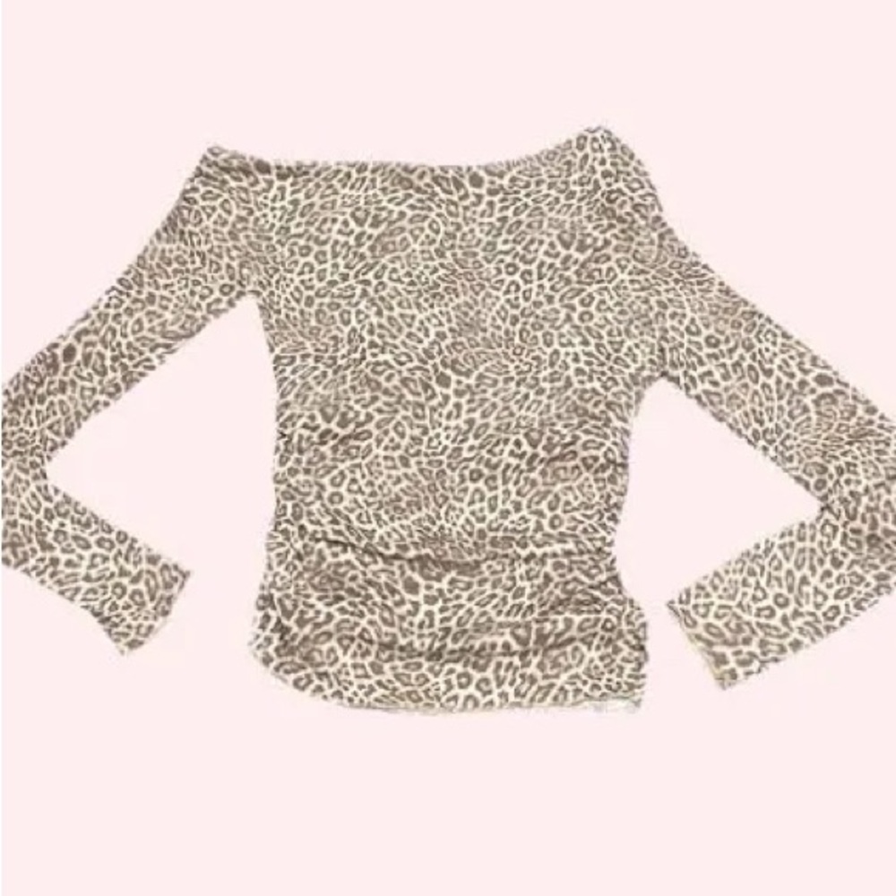 Garage Leopard Print Off-Shoulder Blouse